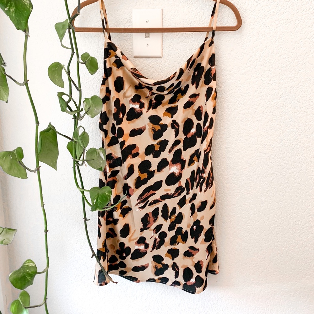 Leopard Print Slip Dress